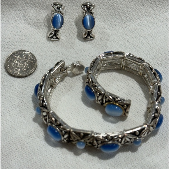 Blue stone bracelet and earrings set from Roman - Picture 3 of 6